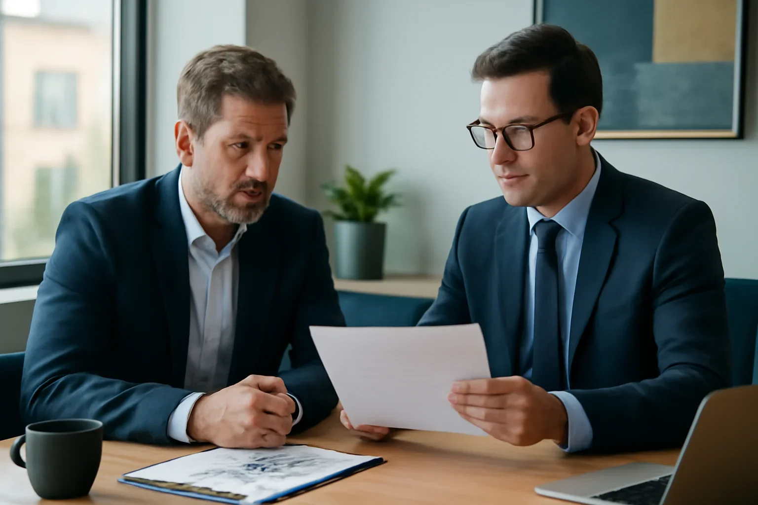 Business owner reviewing accounts receivable financing options