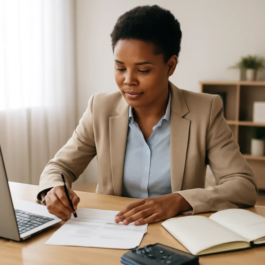 Business owner preparing for a conversation about apply for a business loan