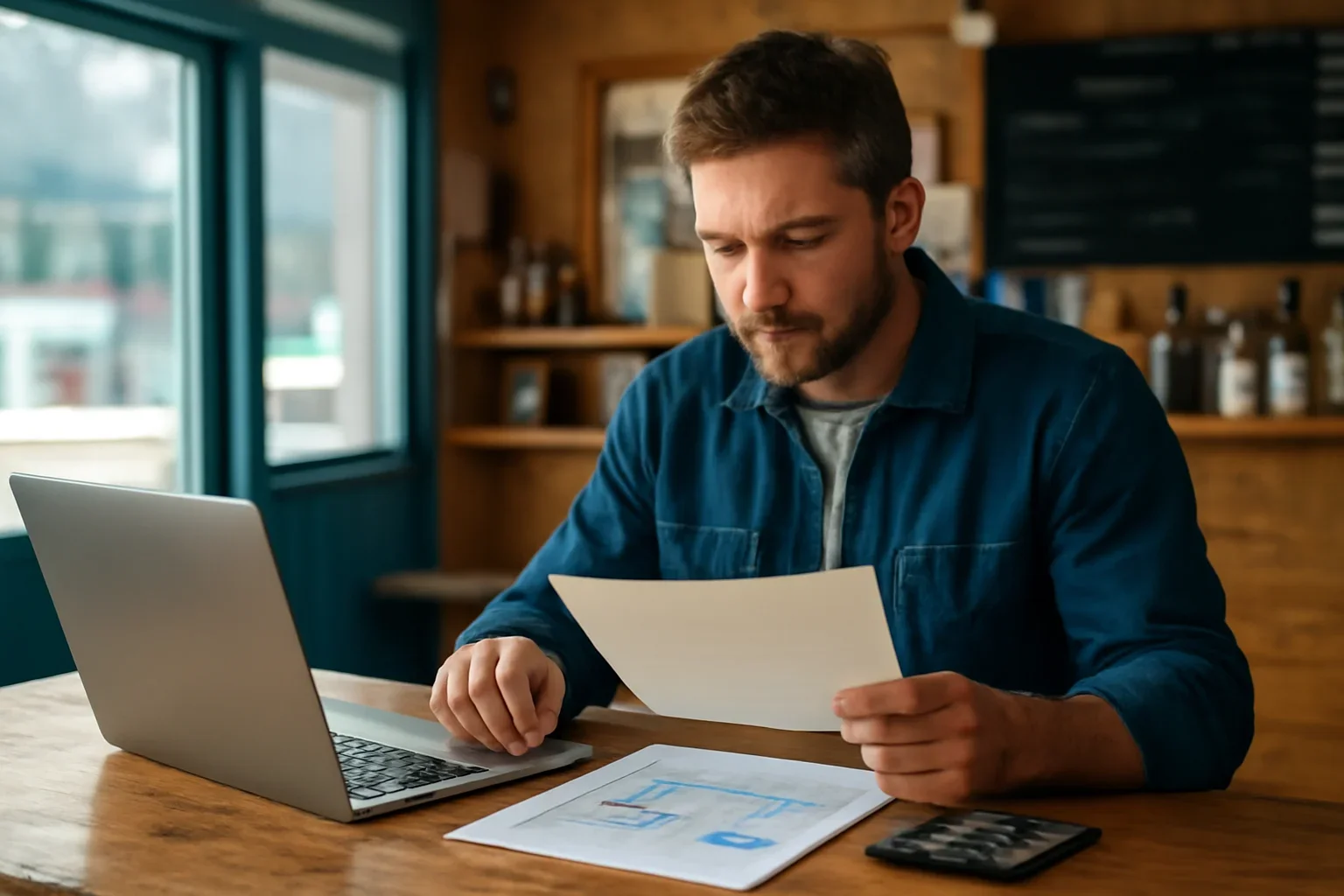 Business owner reviewing financing options in Alaska