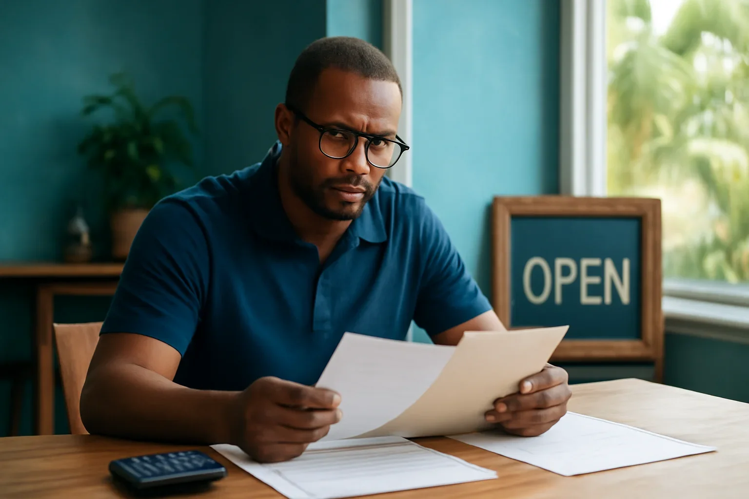Business owner reviewing financing options in Florida