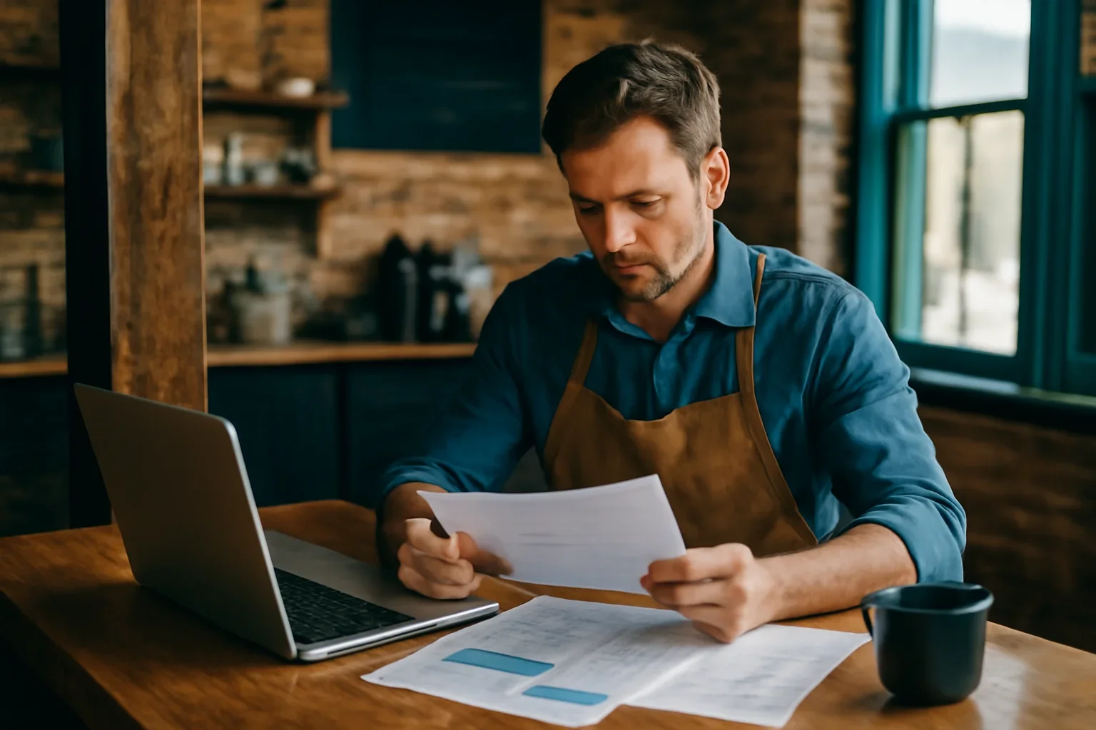 Business owner reviewing financing options in Idaho
