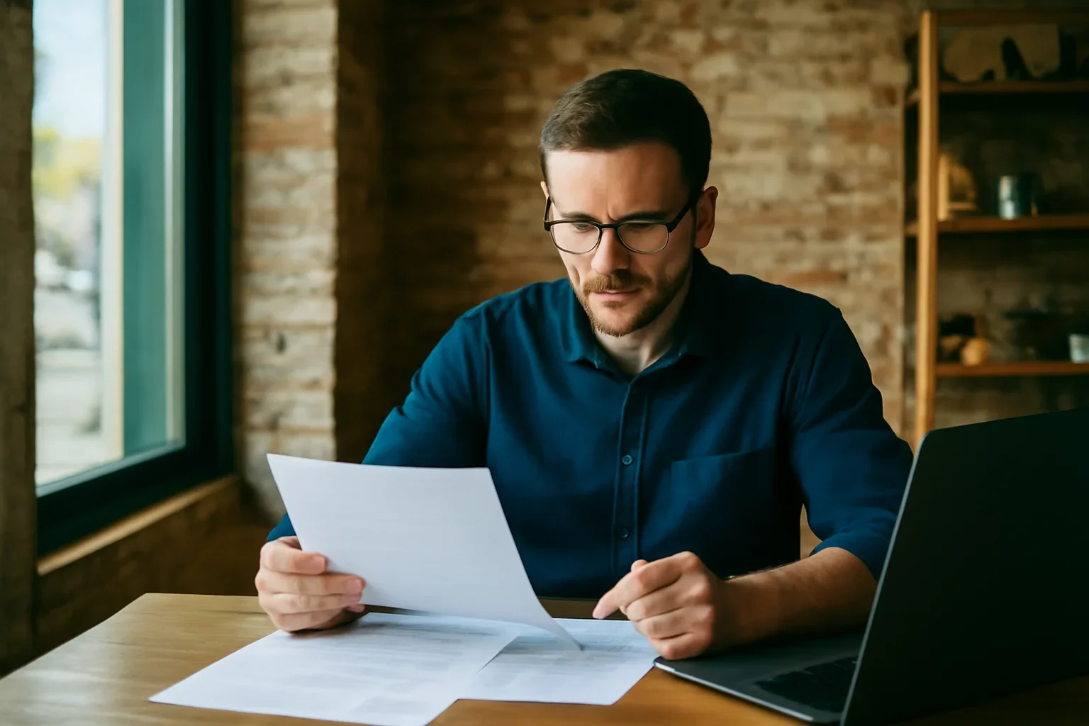 Business owner reviewing financing options in Nebraska
