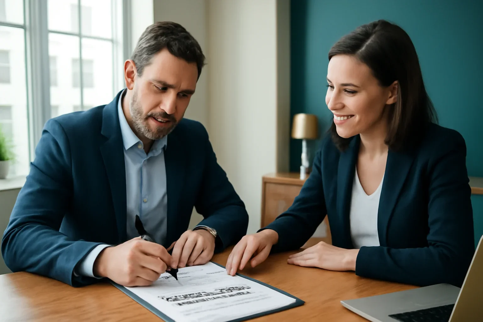 Business owner reviewing commercial real estate loans options