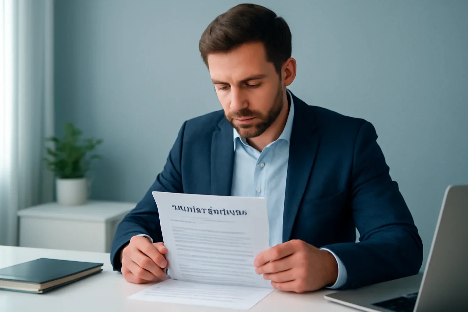Business owner reviewing the consent to contact