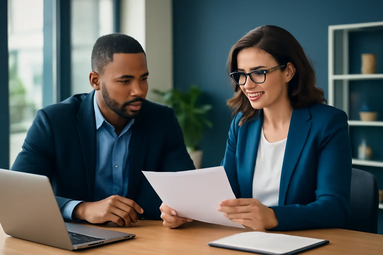 Business owner reviewing credit union business loans options