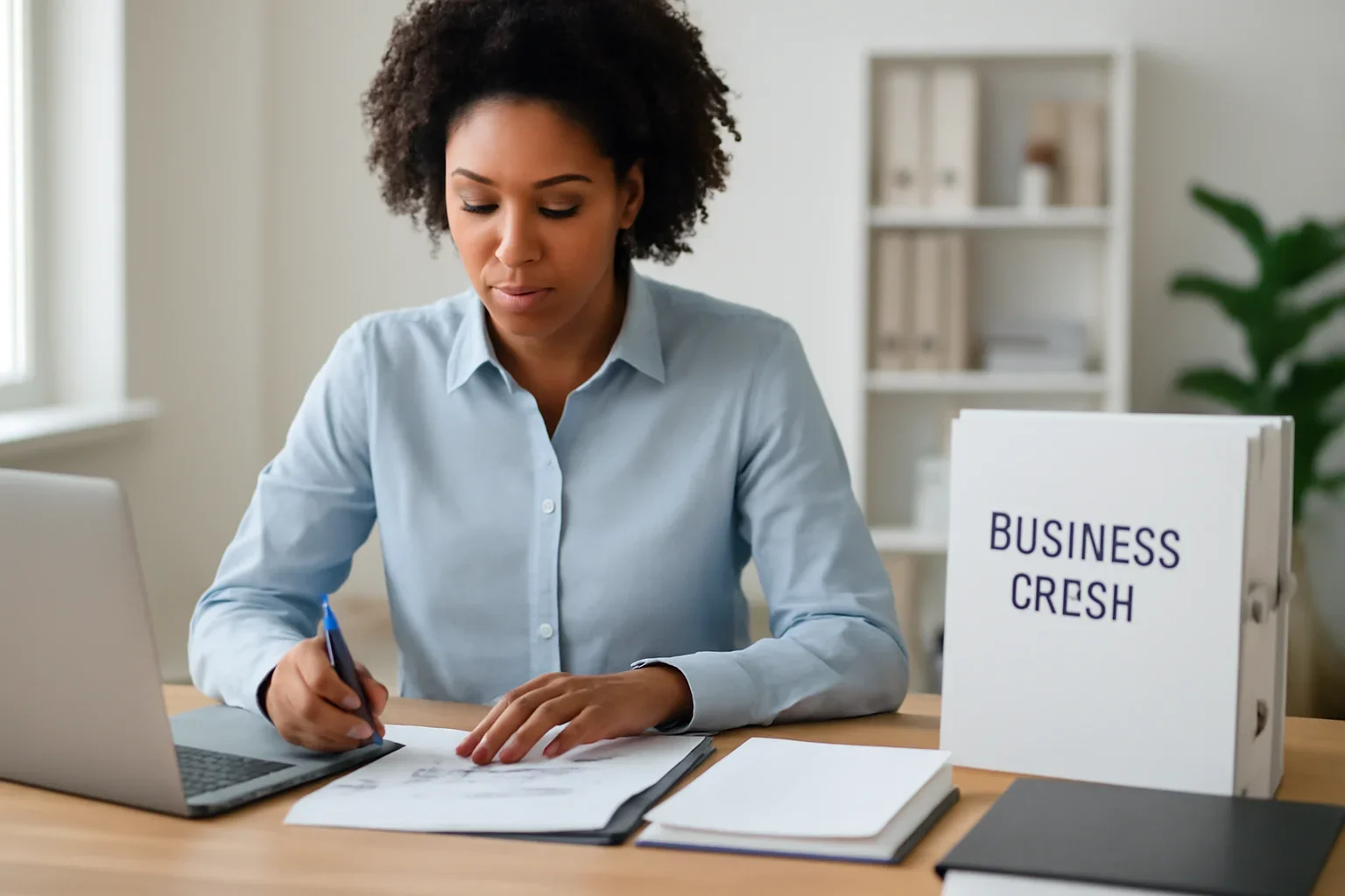 Business owner learning about how to build business credit
