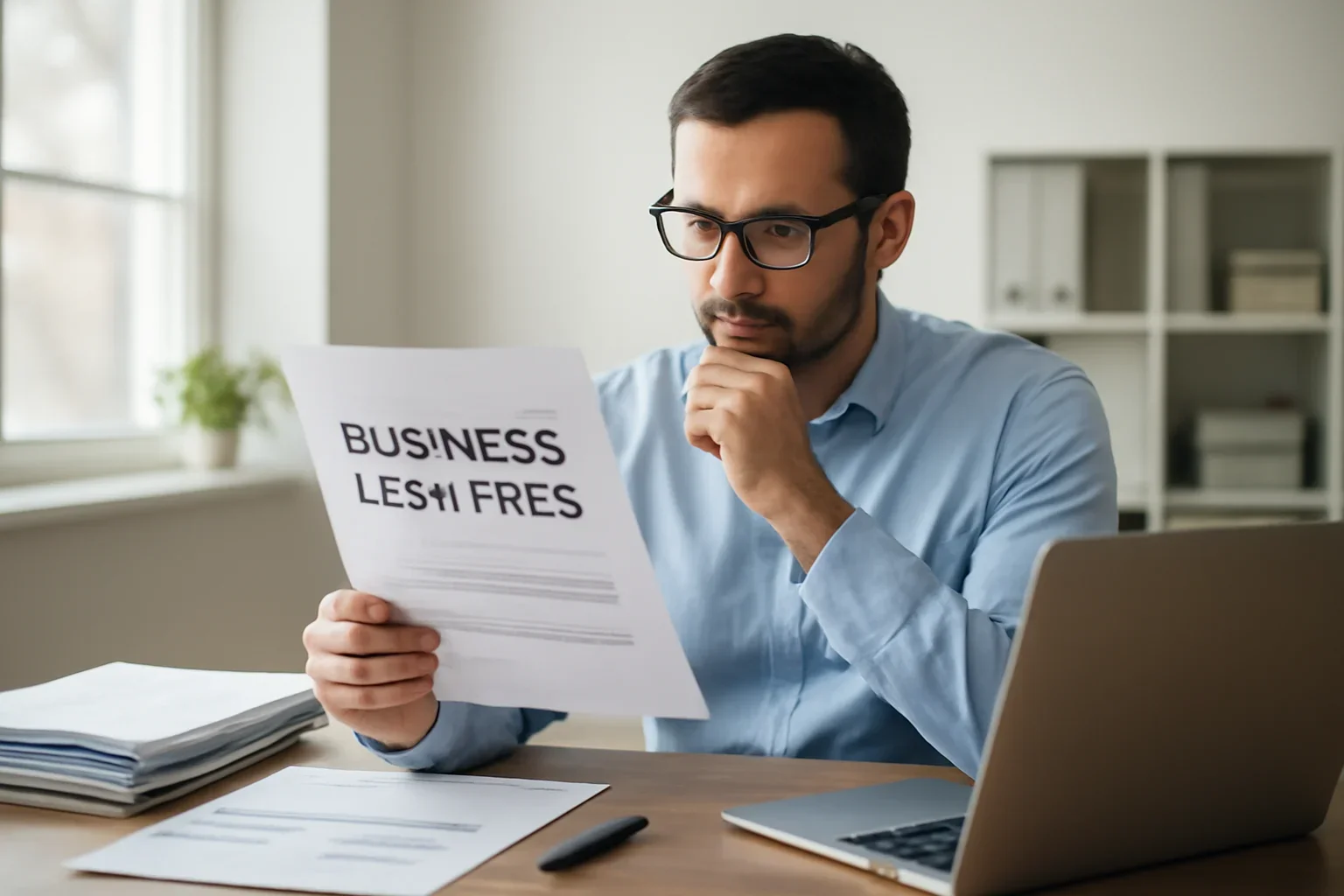 Business owner learning about business loan fees