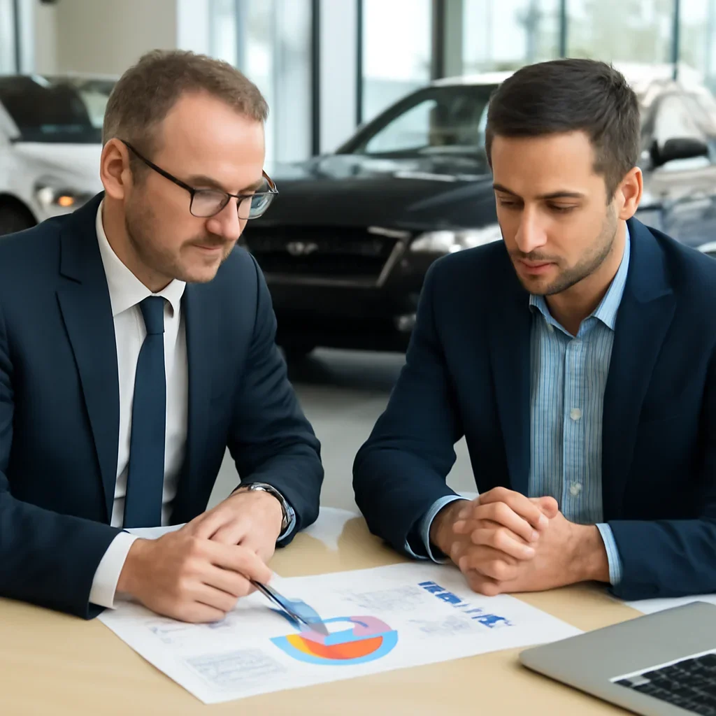 Business finance planning for a car dealership company