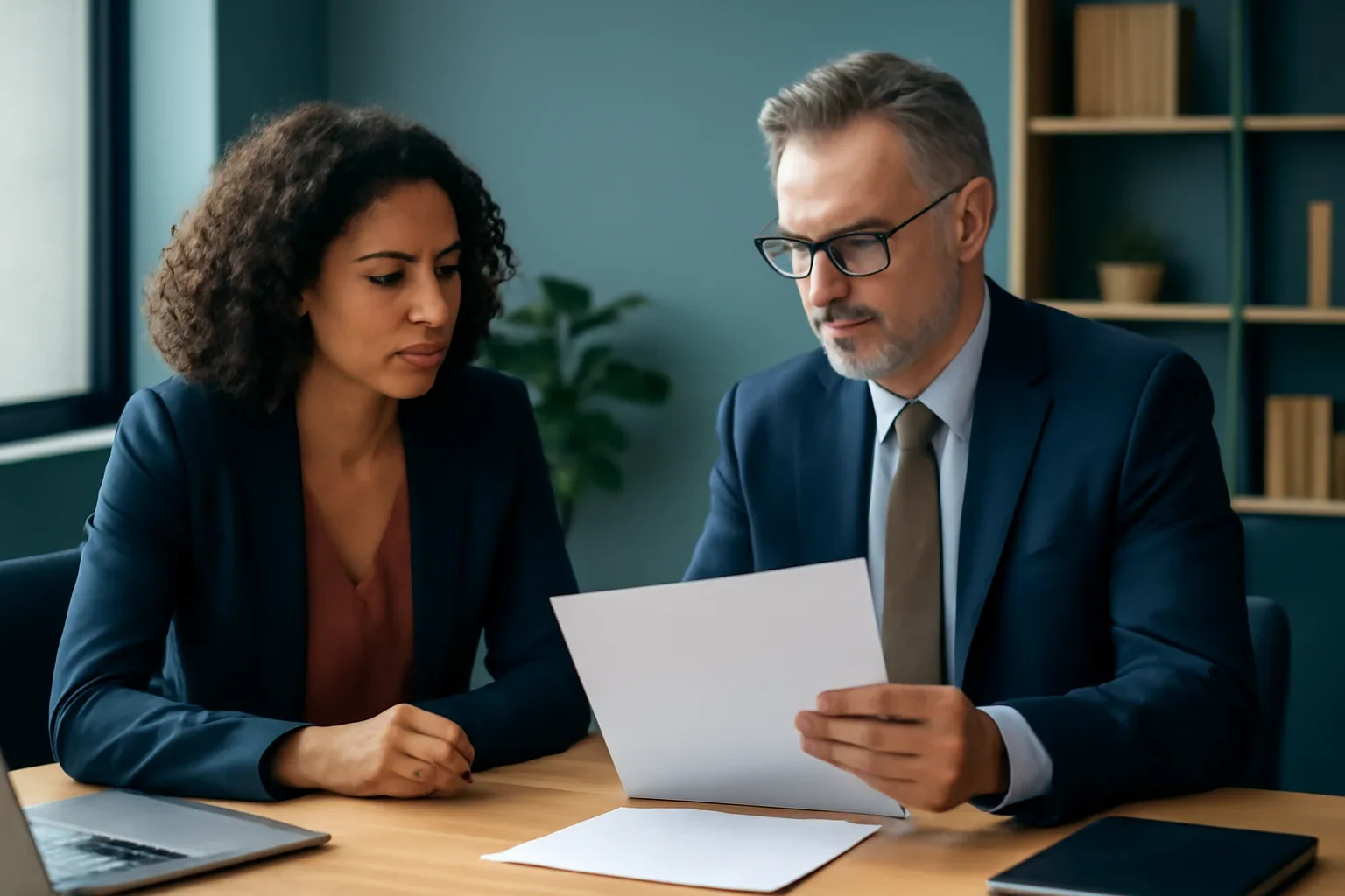 Business owner reviewing invoice factoring options