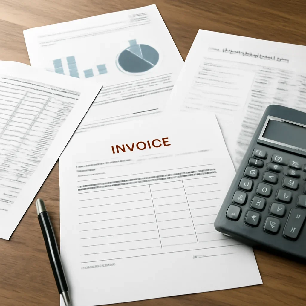 Documents and business details used to evaluate invoice financing