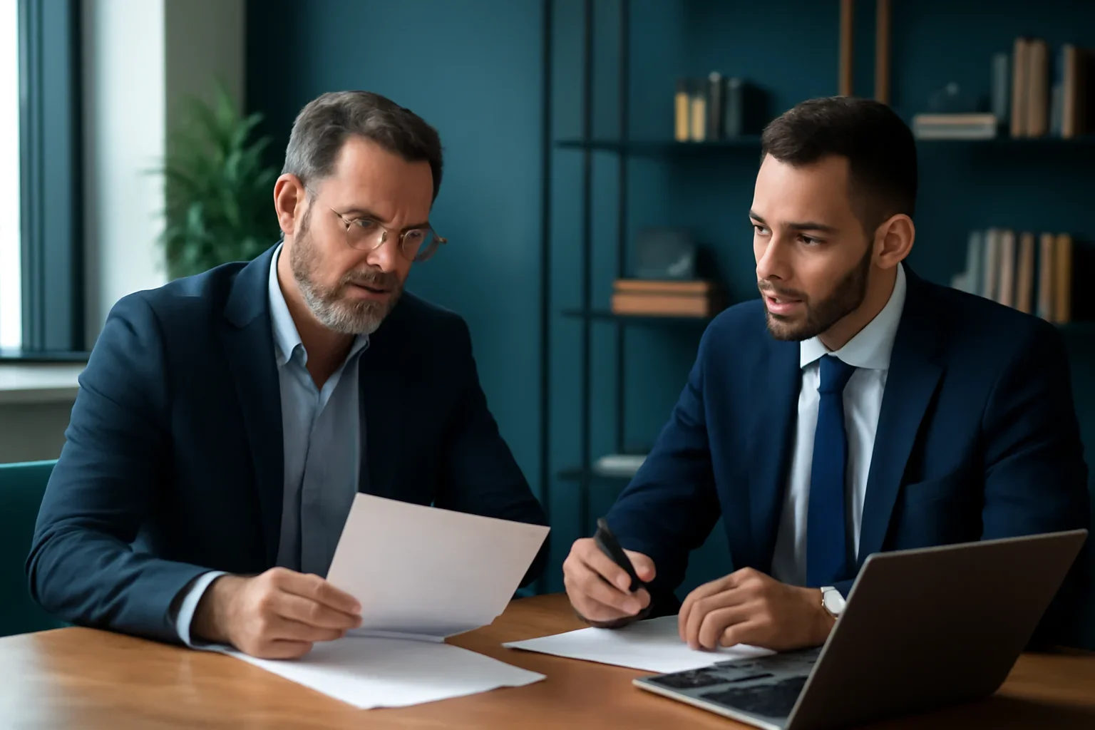 Business owner reviewing invoice financing options