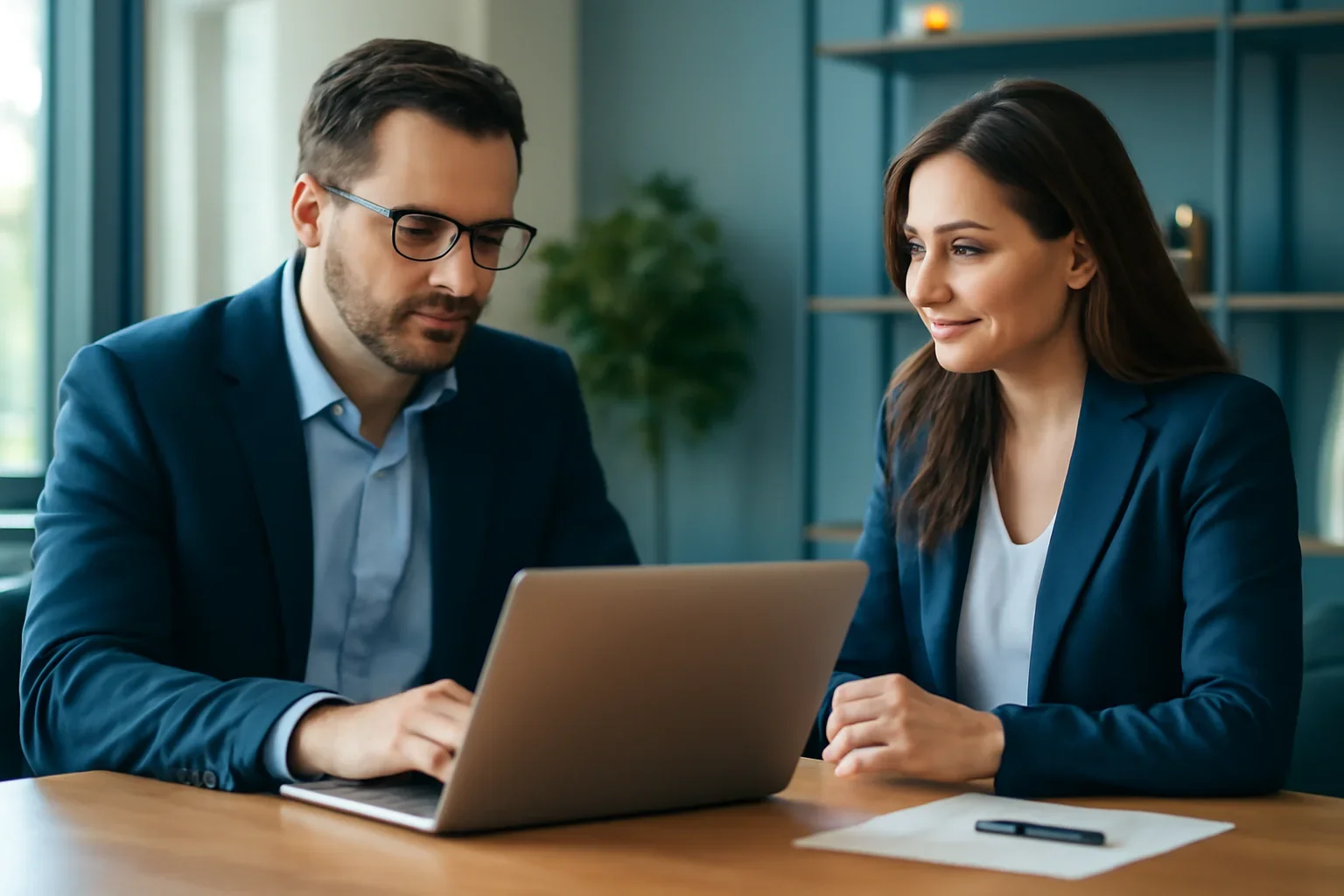 Business owner reviewing online business lenders options