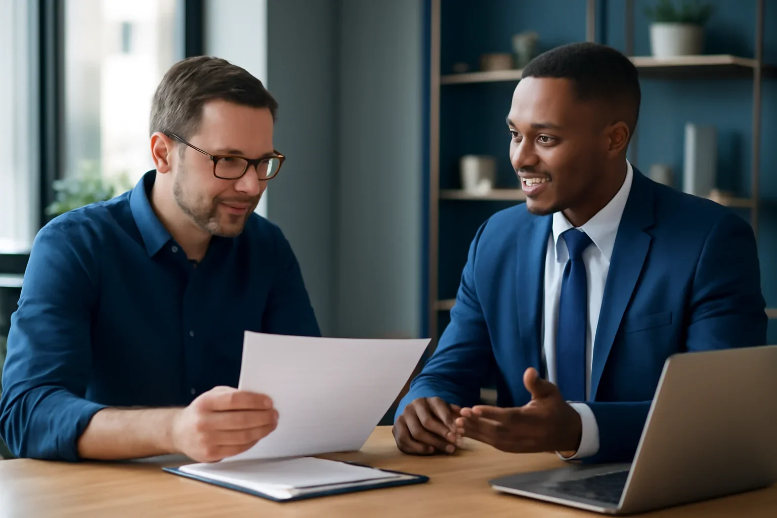 Business owner reviewing small business loans options