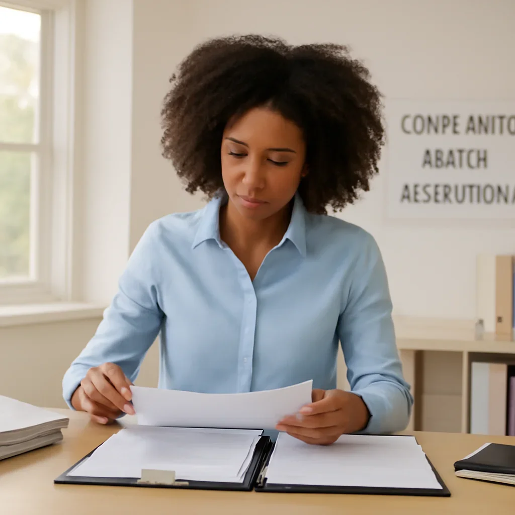 Support specialist reviewing details related to complaints and dispute resolution